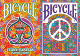 Funky Flowers with Peace & Love Playing Cards
