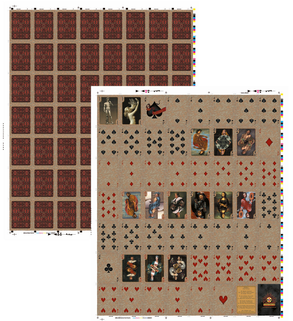 Un-Cut Sheet Bicycle Old Masters Red - Collectible Playing Cards
